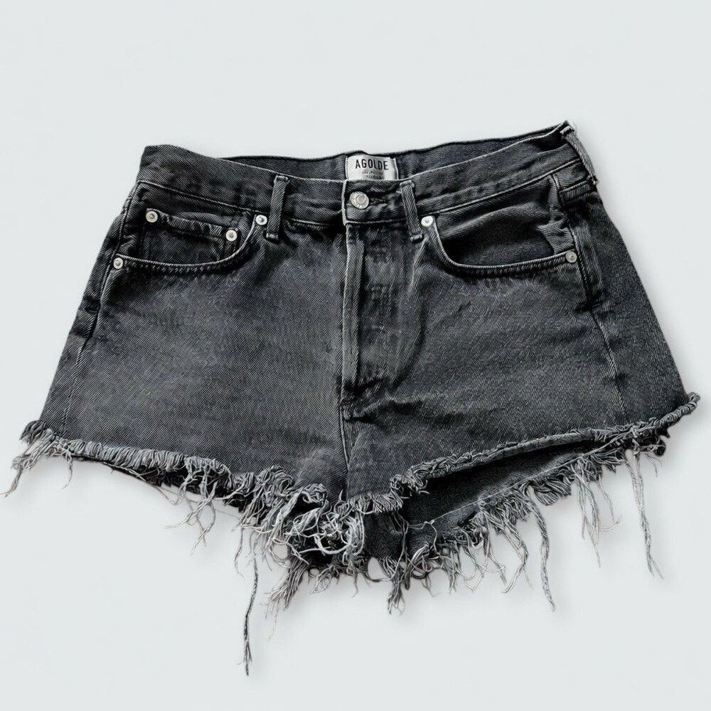 Agolde Parker Vintage Cut-Off Denim Shorts Womens sz 26 High Rise Cotton